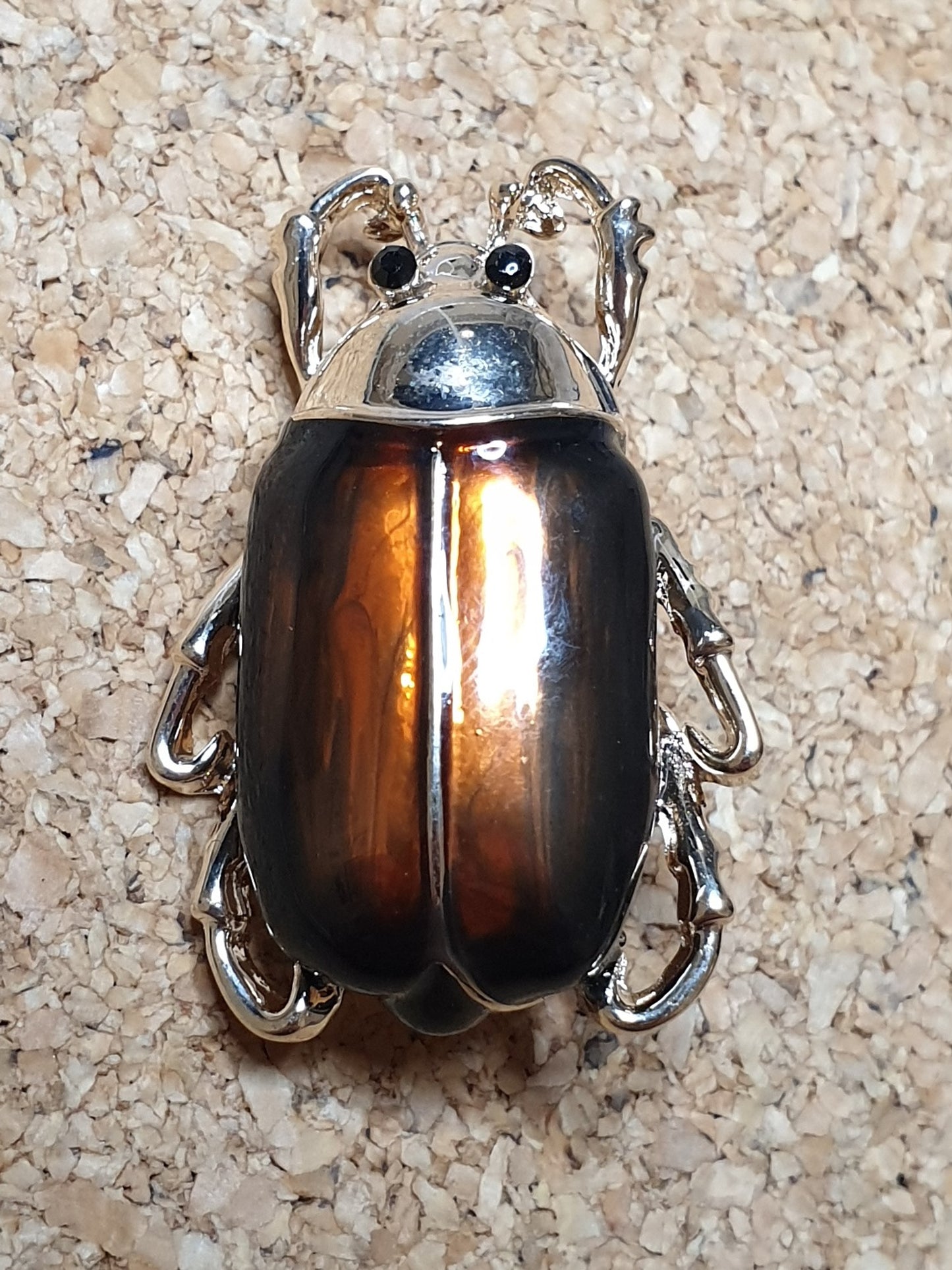 June Beetle Fashion Brooch - Brown