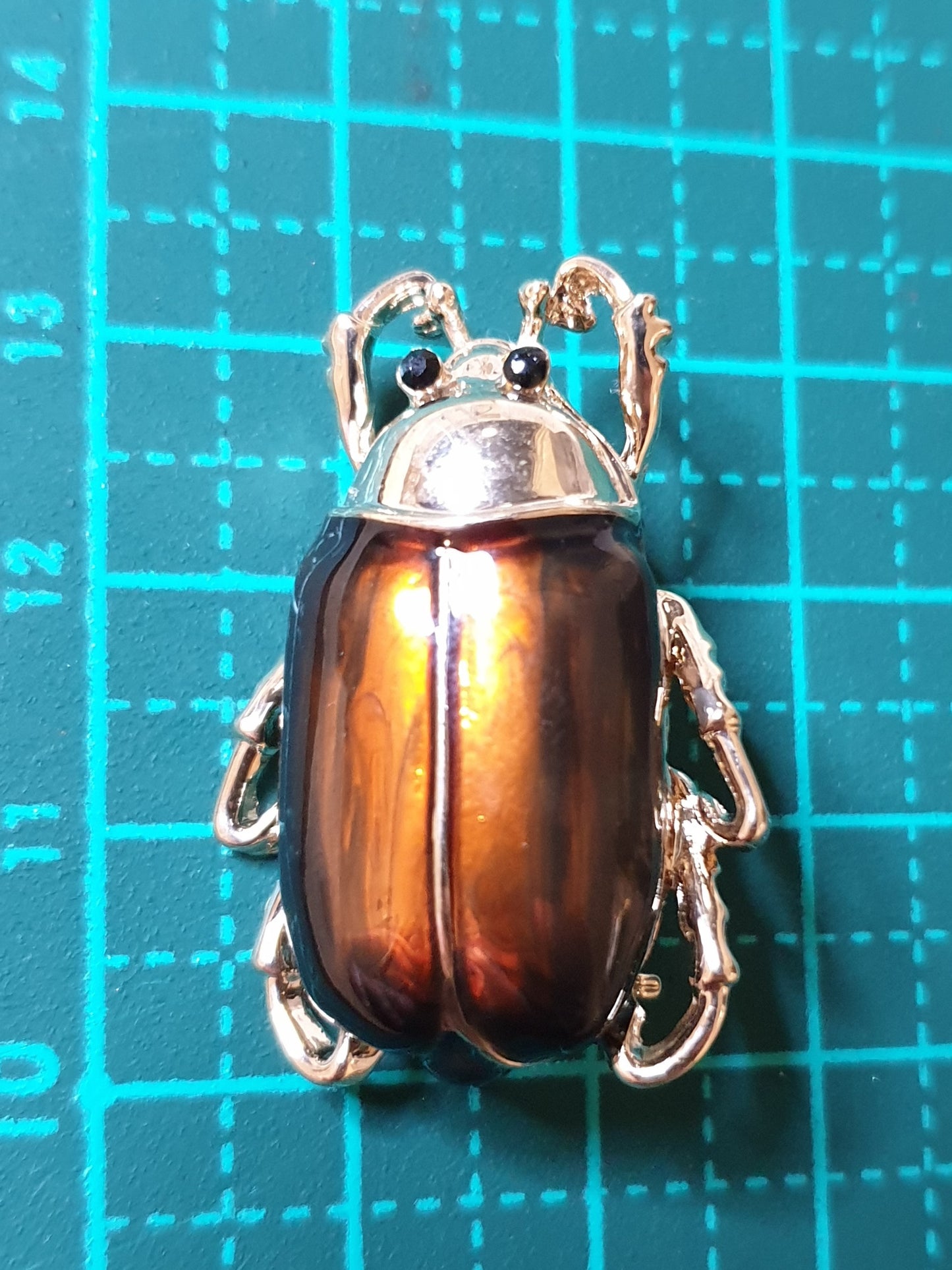 June Beetle Fashion Brooch - Brown