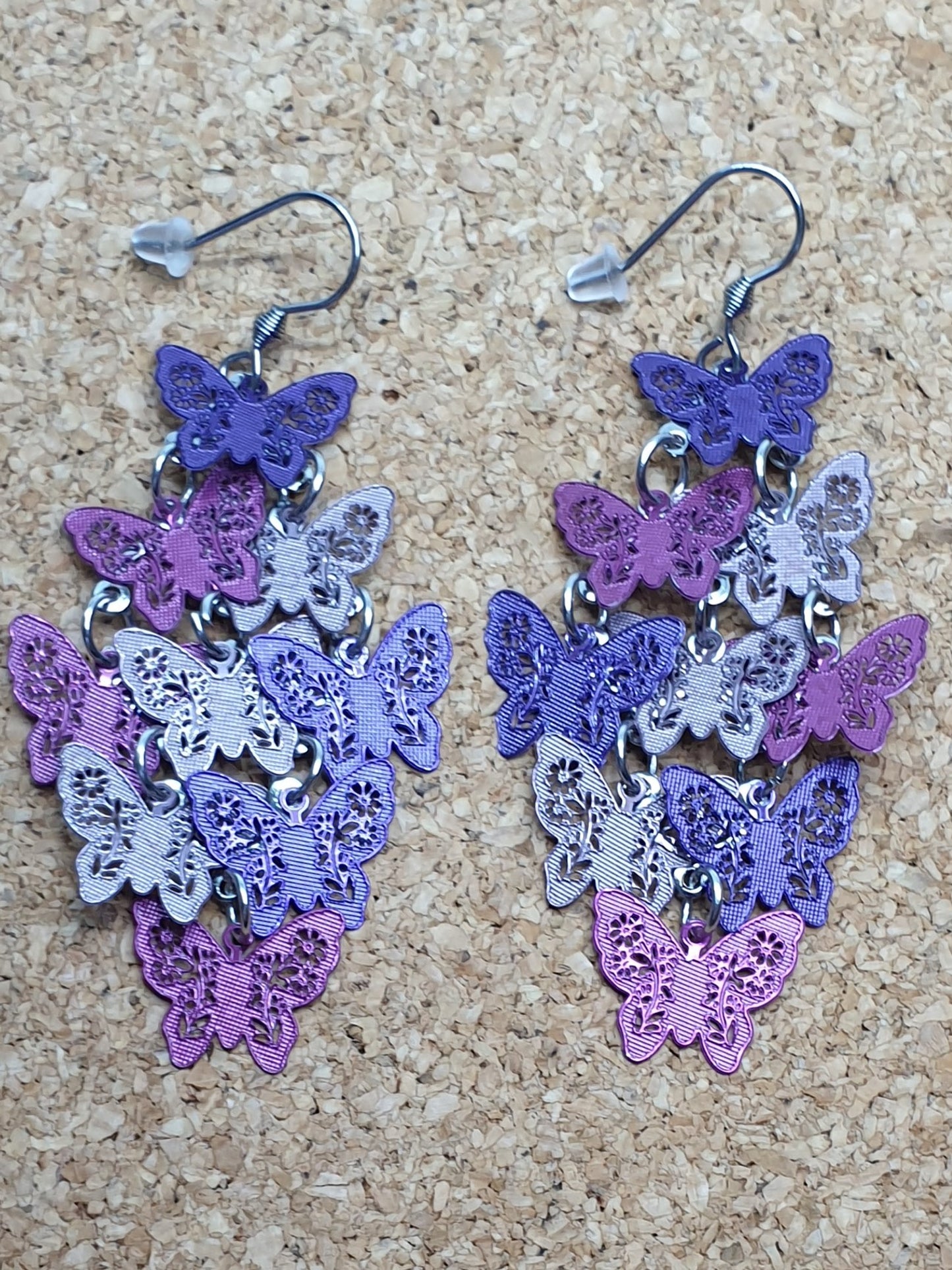 Purple Butterflies dangle earrings