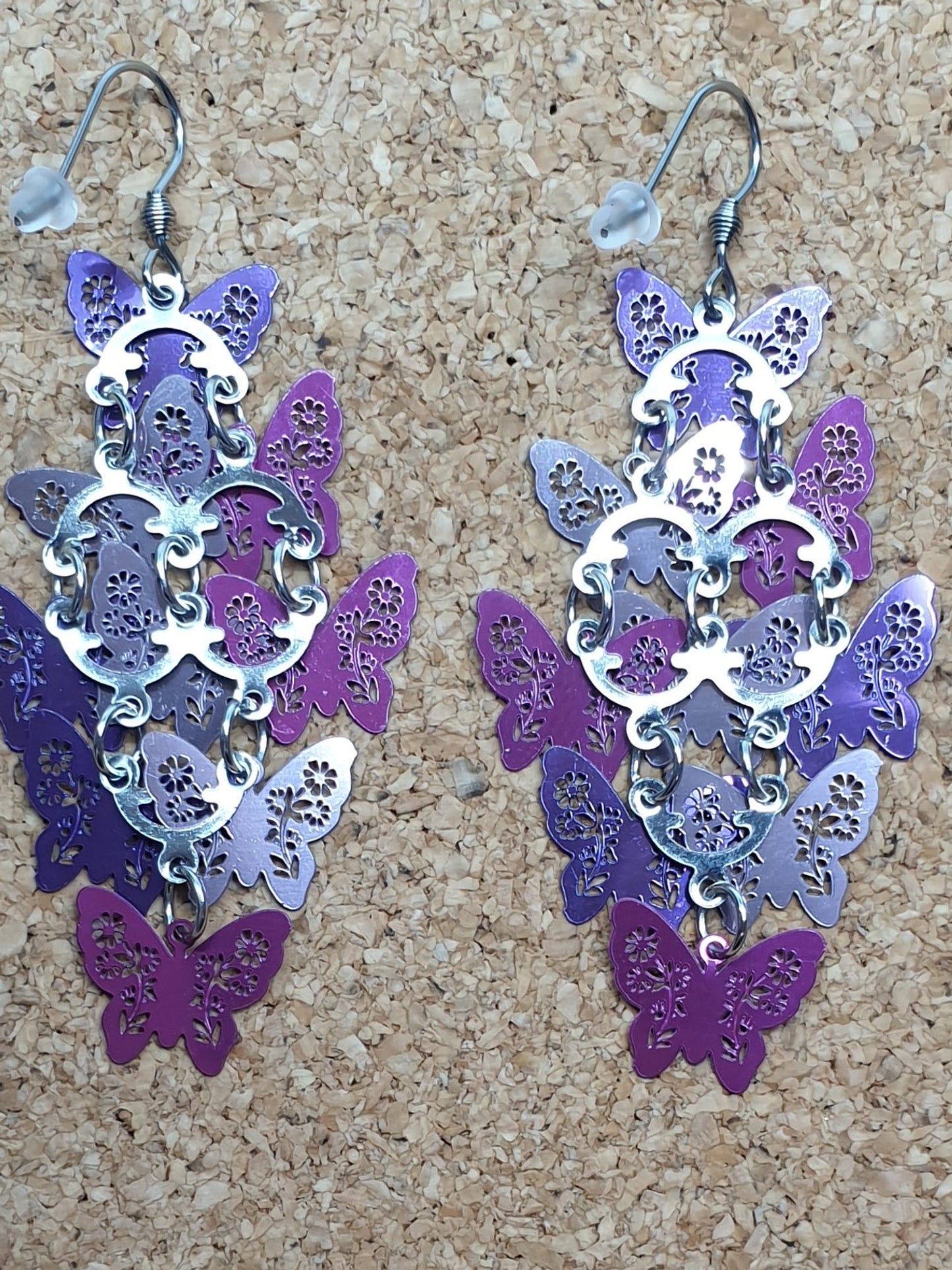 Purple Butterflies dangle earrings