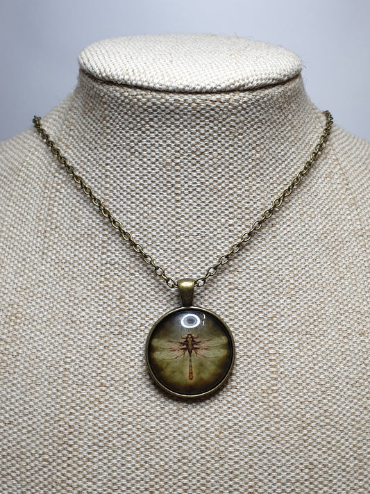 Dragonfly Necklace - Yellow Wings