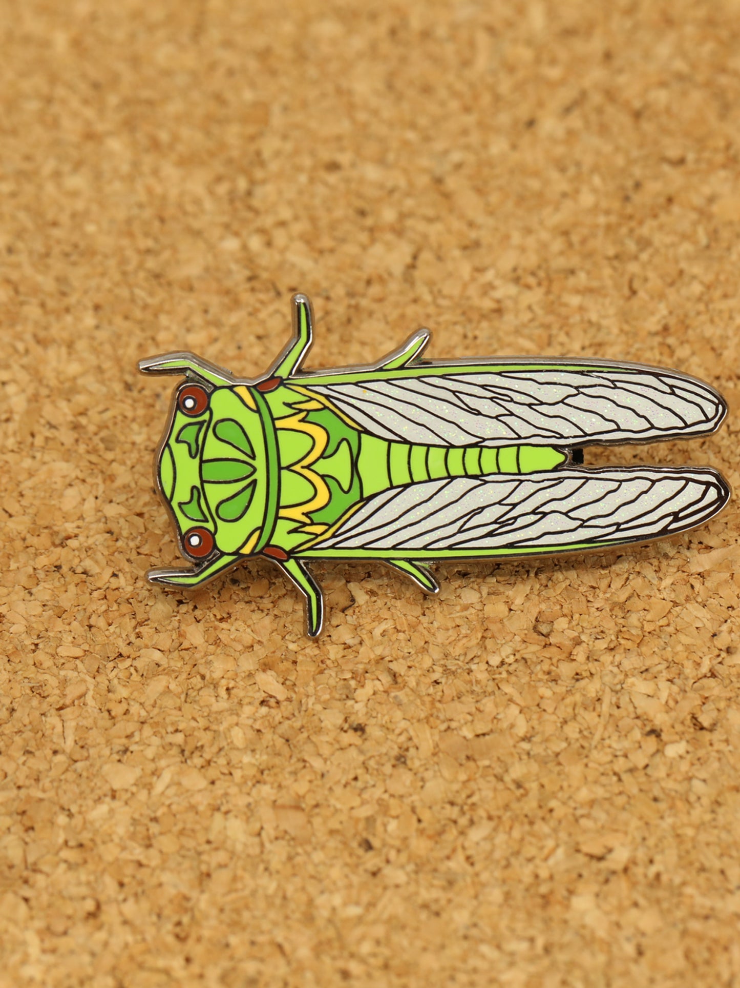 Green grocer cicada pin