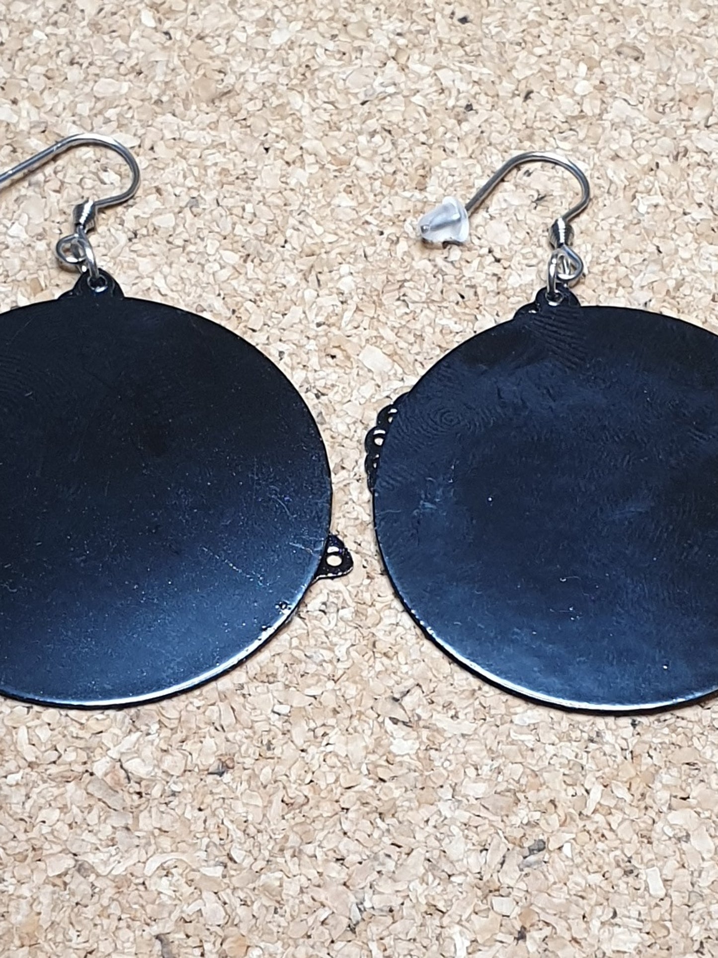 Black Butterfly on Moon Earrings