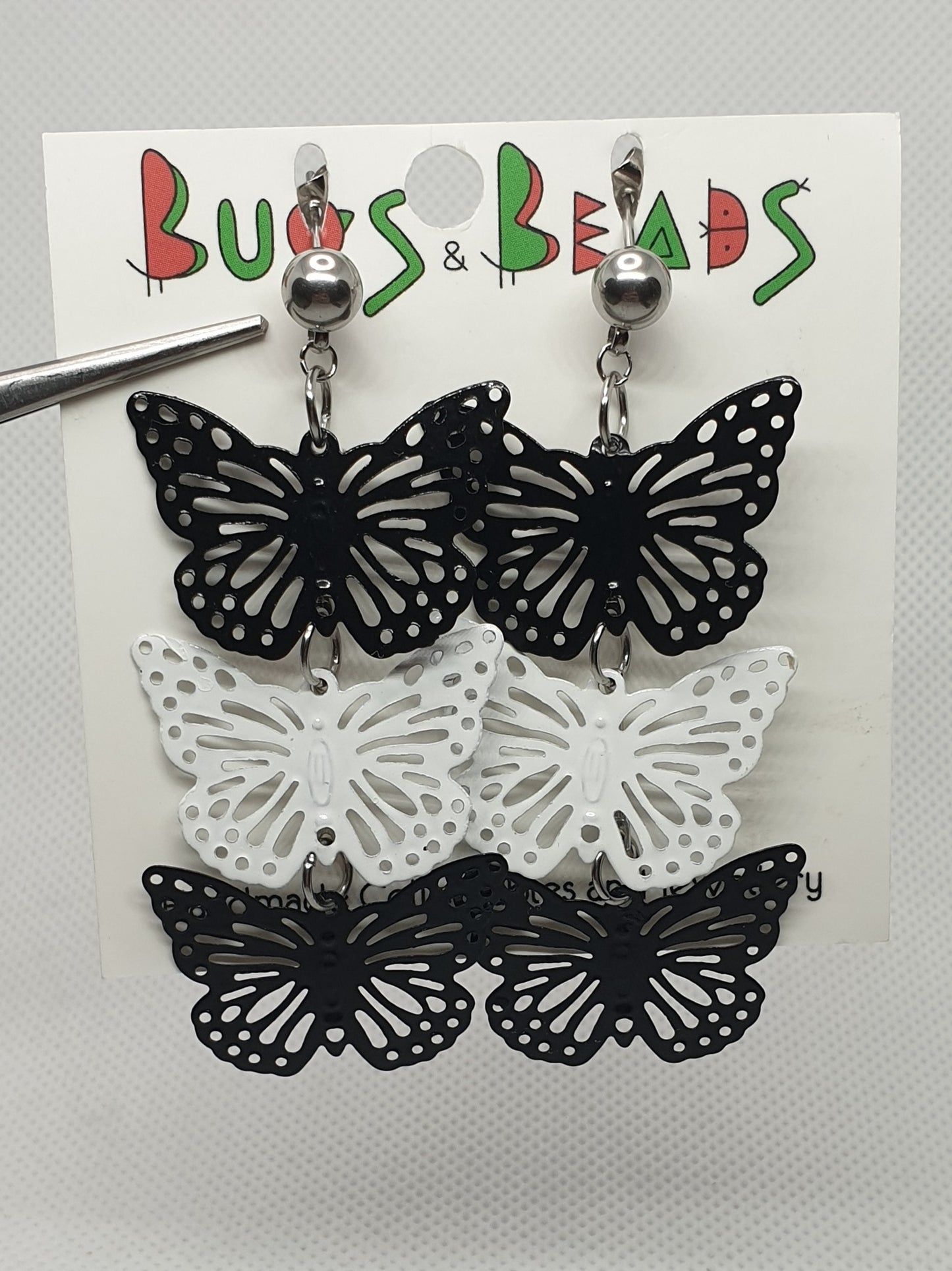 Black & White Butterflies earrings