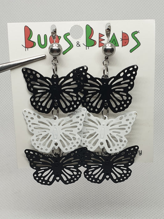 Black & White Butterflies earrings