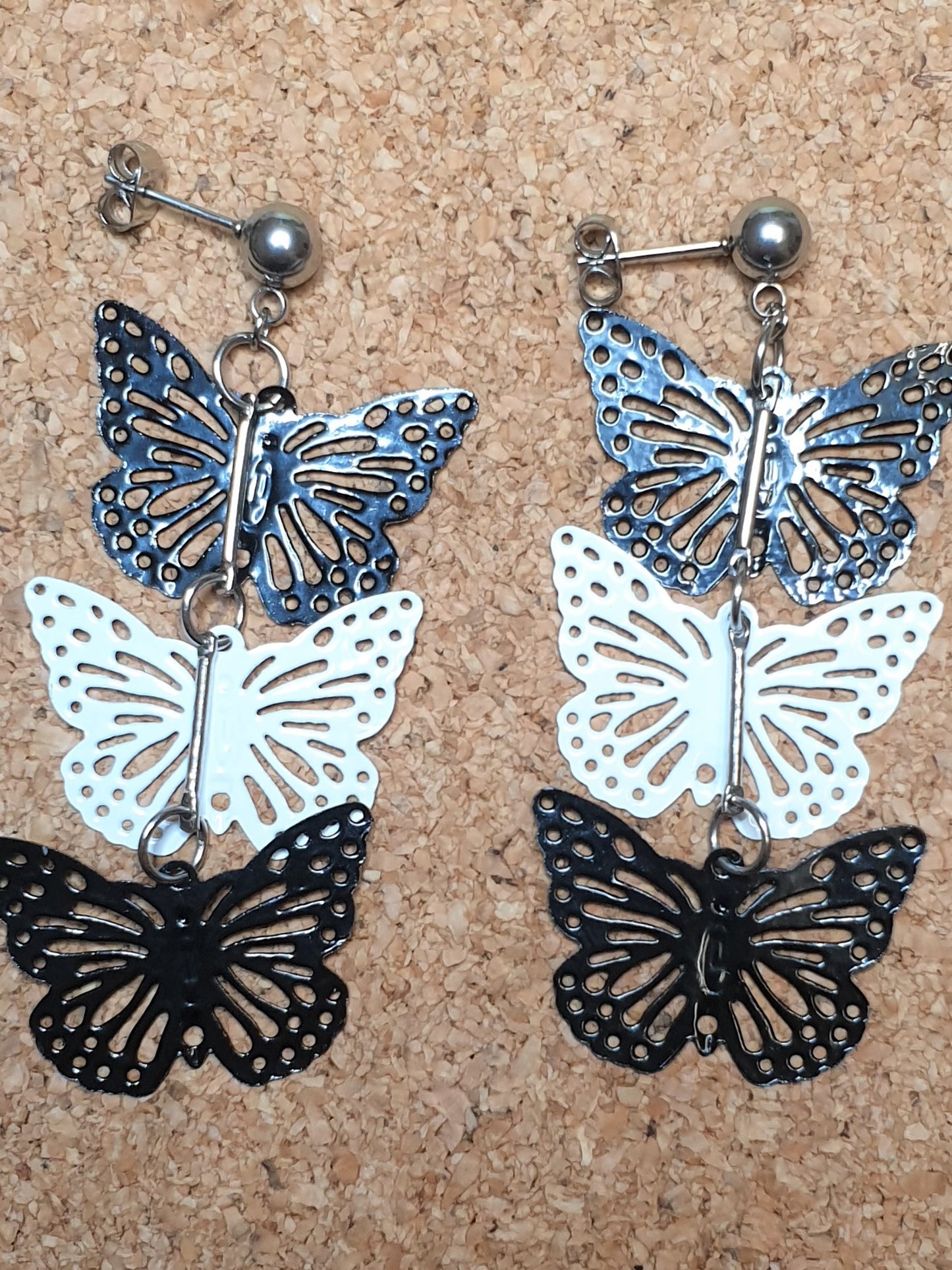 Black & White Butterflies earrings