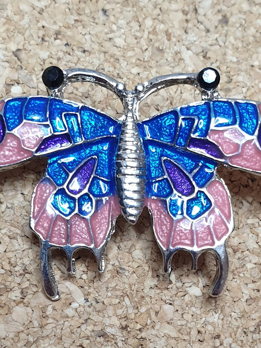 Butterfly Brooch - Pink & Blue
