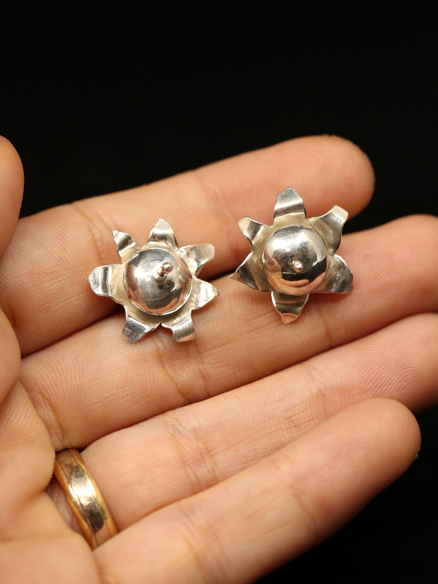 Earthstar Mushroom Sterling Silver Earrings