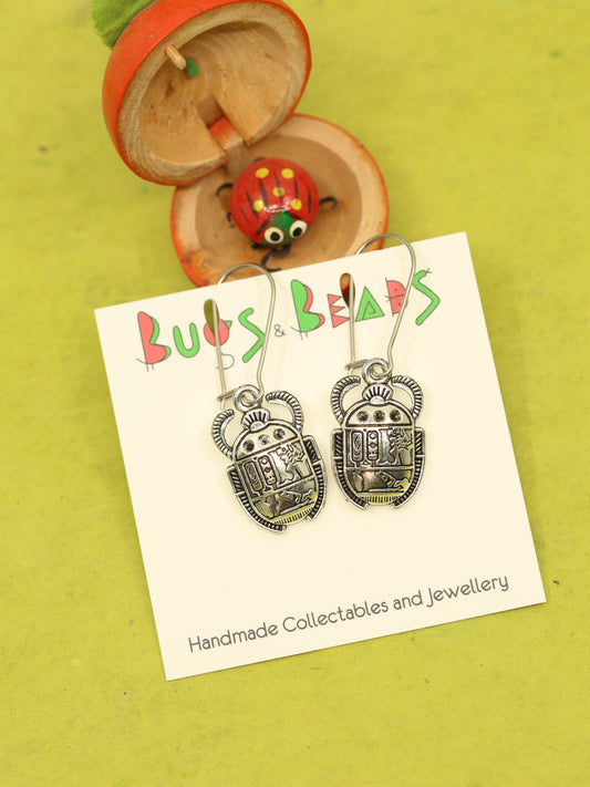 Egyptian beetle earrings