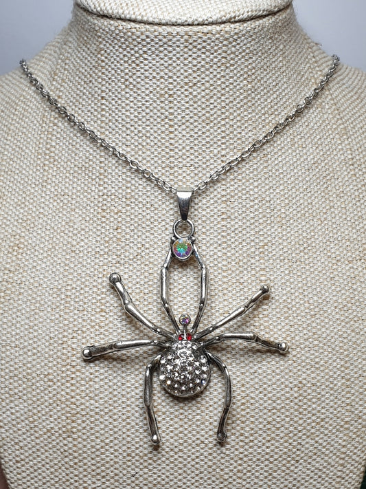 Fashion Spider Necklace - Silver