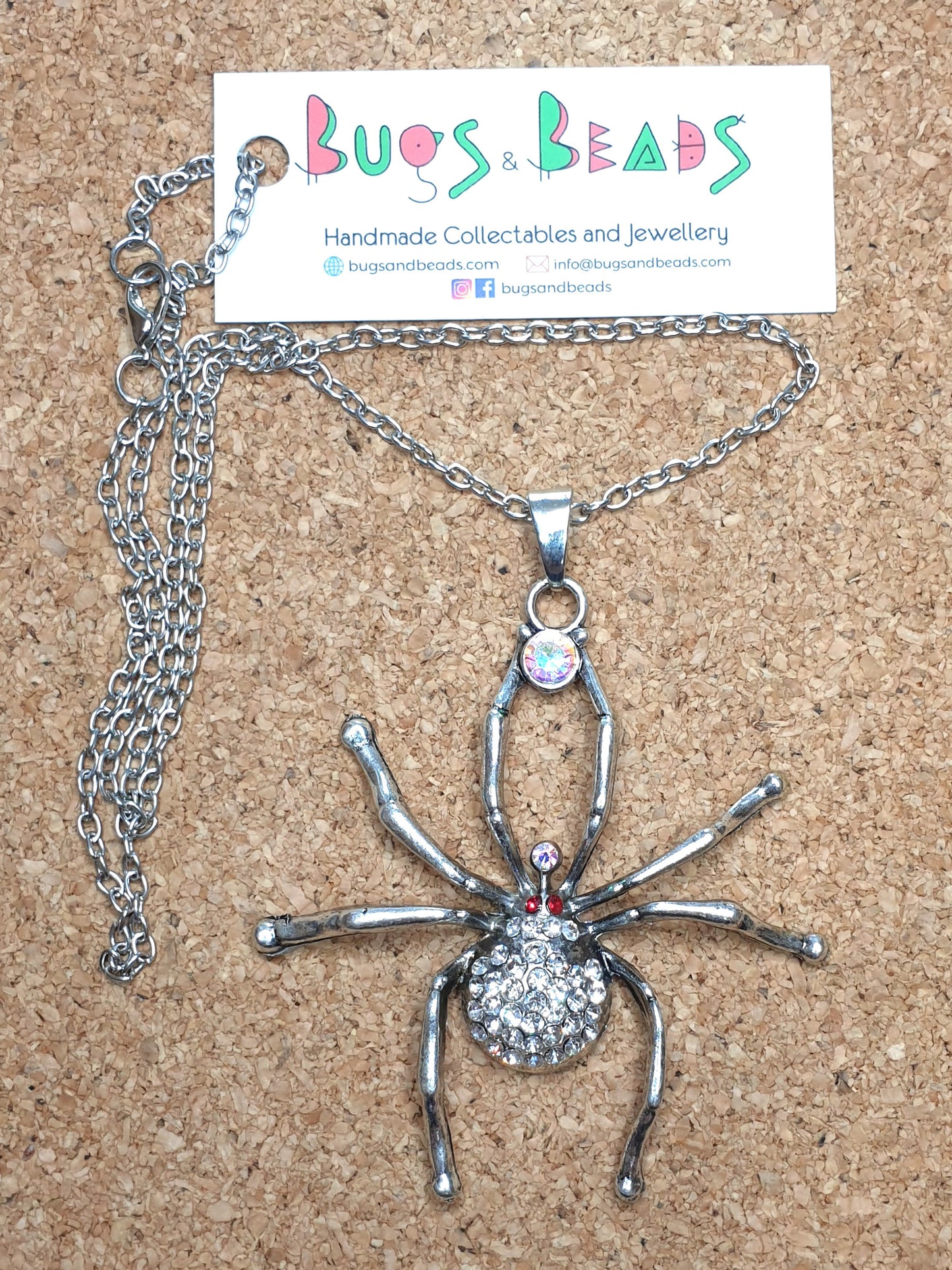 Fashion Spider Necklace - Silver