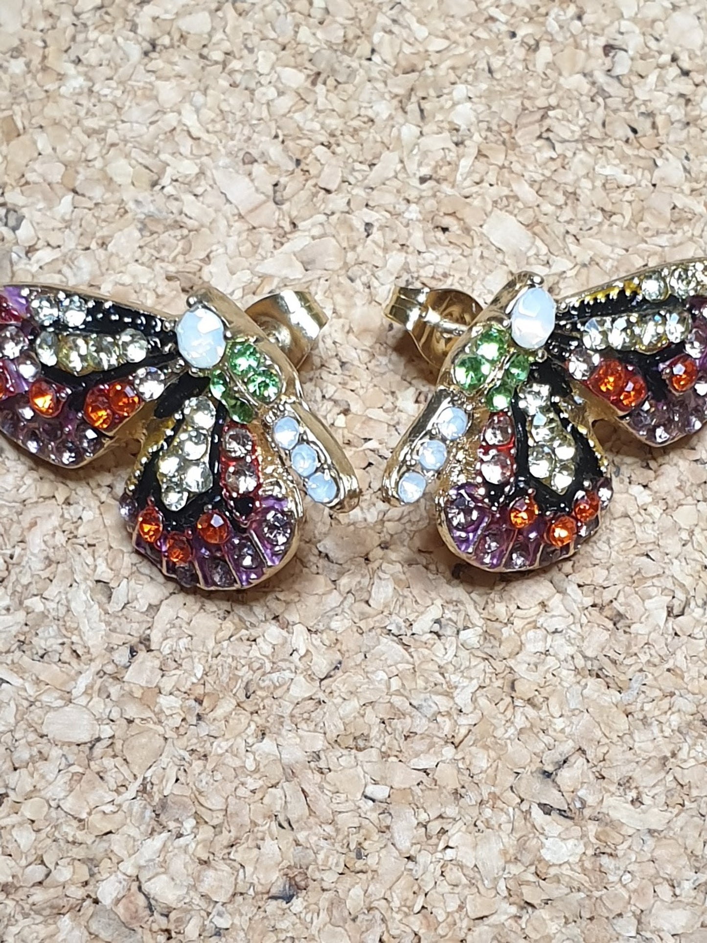 Half Butterfly Studs - Pink