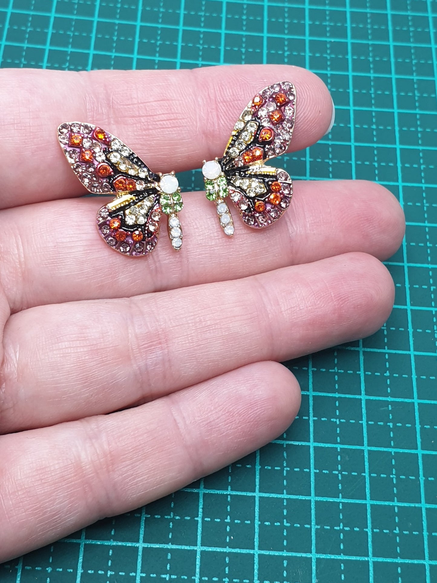 Half Butterfly Studs - Pink