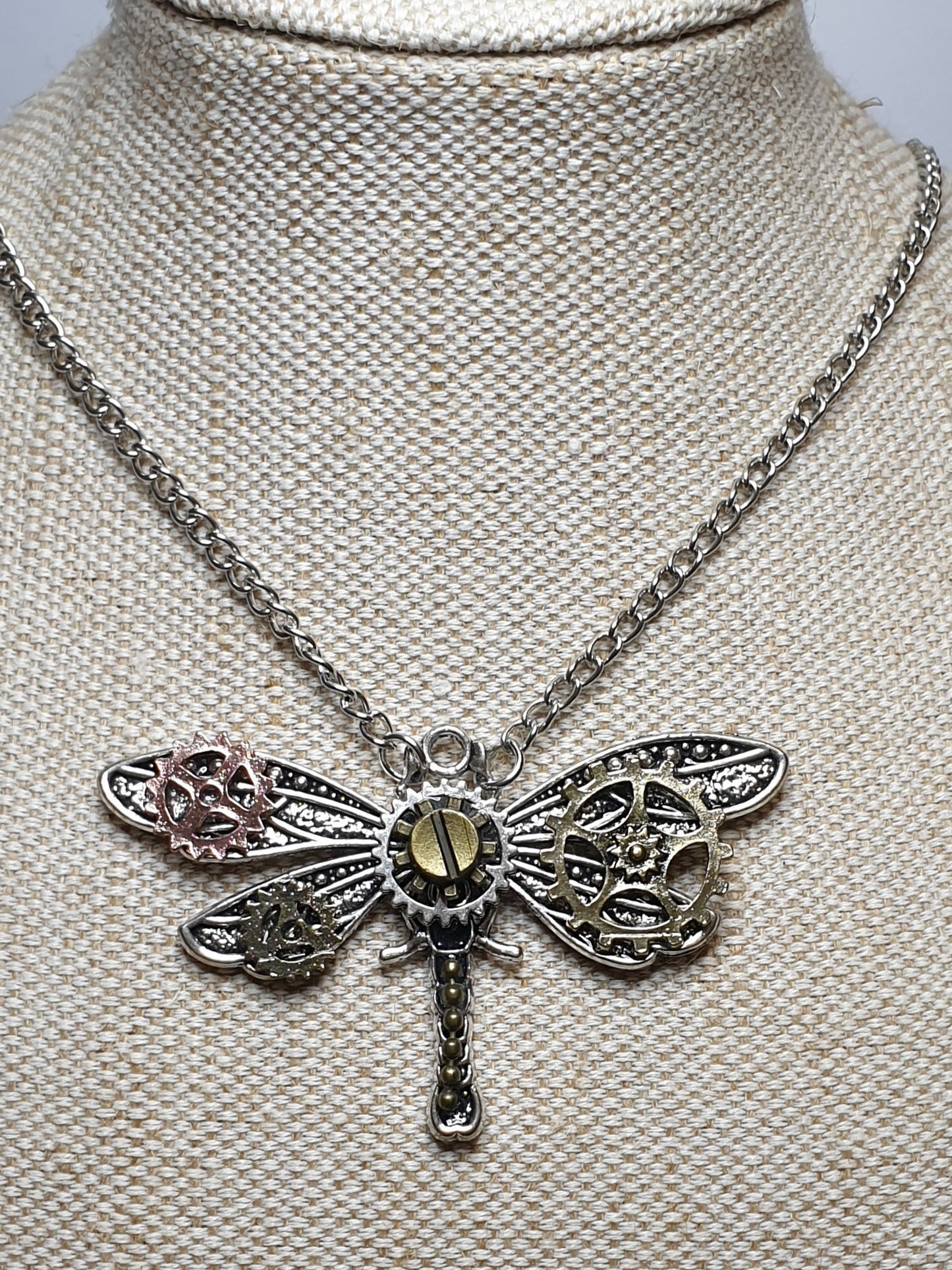 Vintage Steampunk Dragonfly - Silver