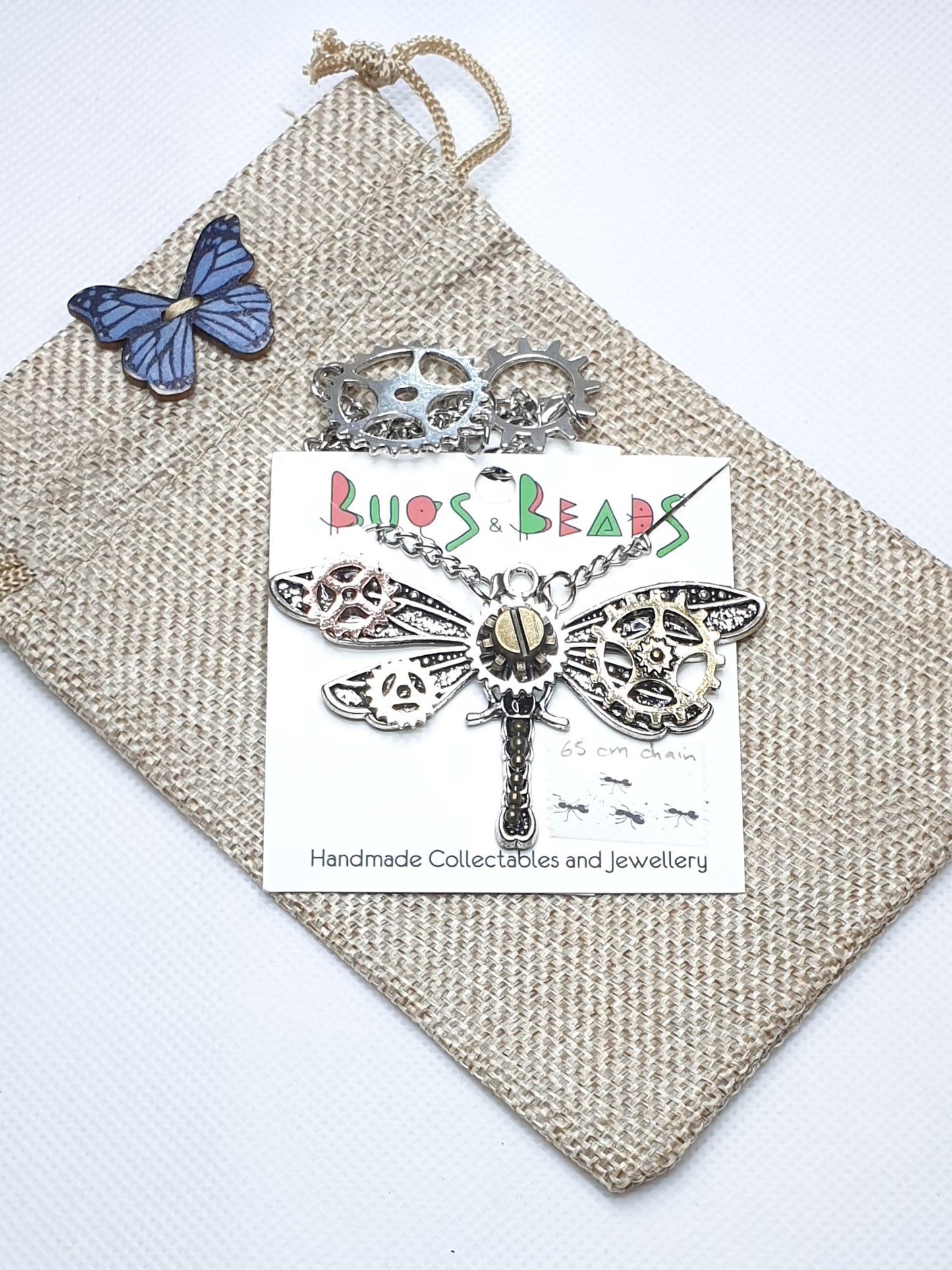 Vintage Steampunk Dragonfly - Silver