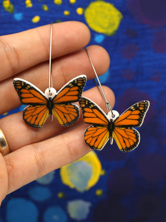 Monarch Butterflies Acrylic Earrings