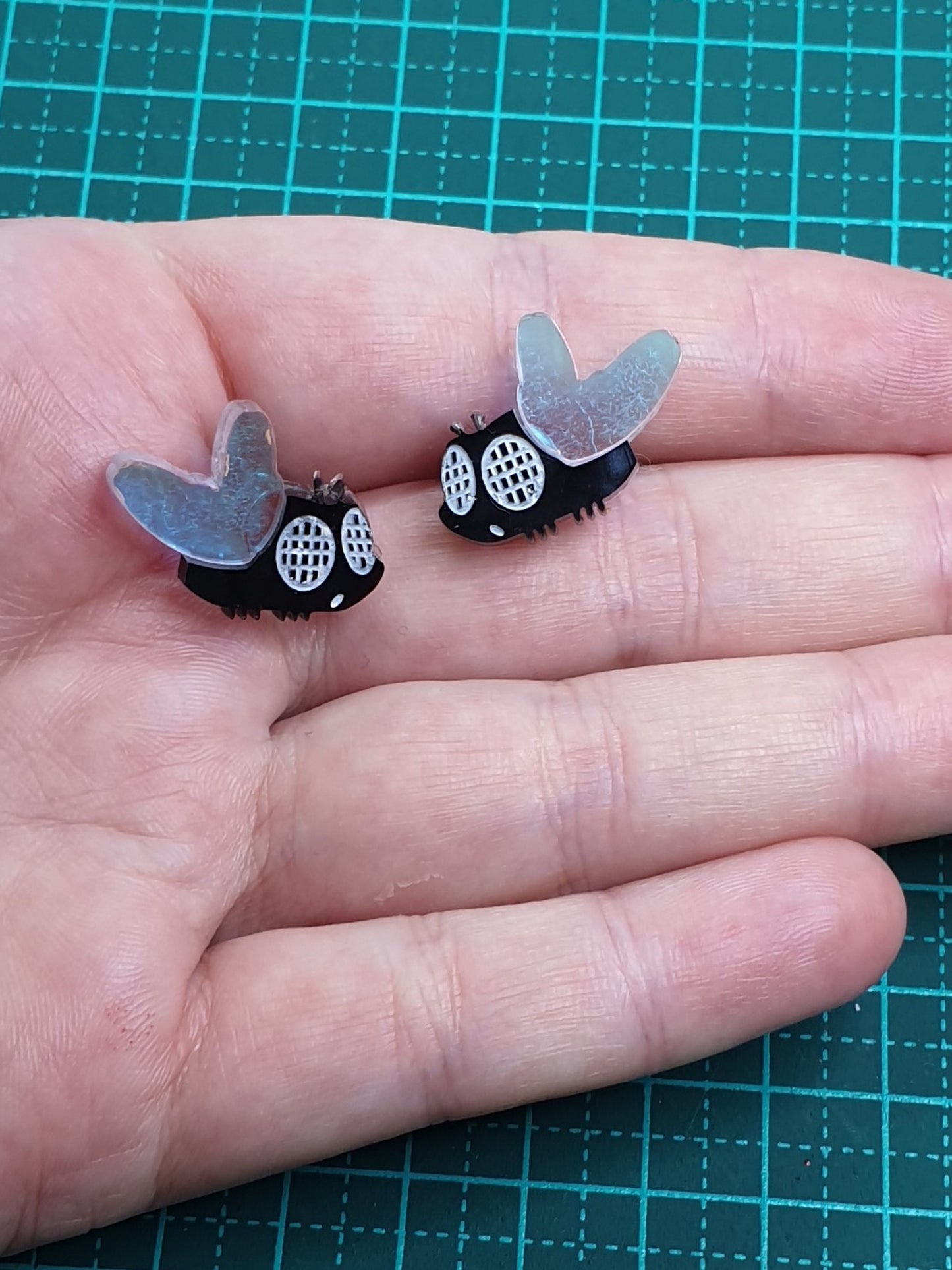 Fly studs acrylic earrings