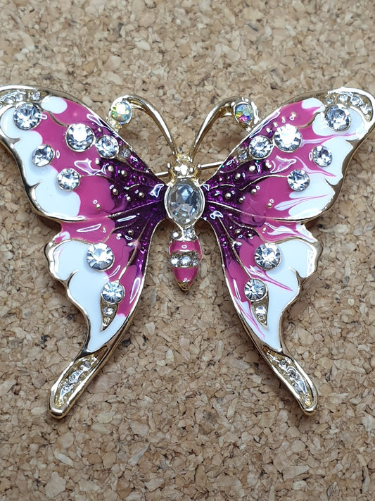 Butterfly Brooch - Pink Bright