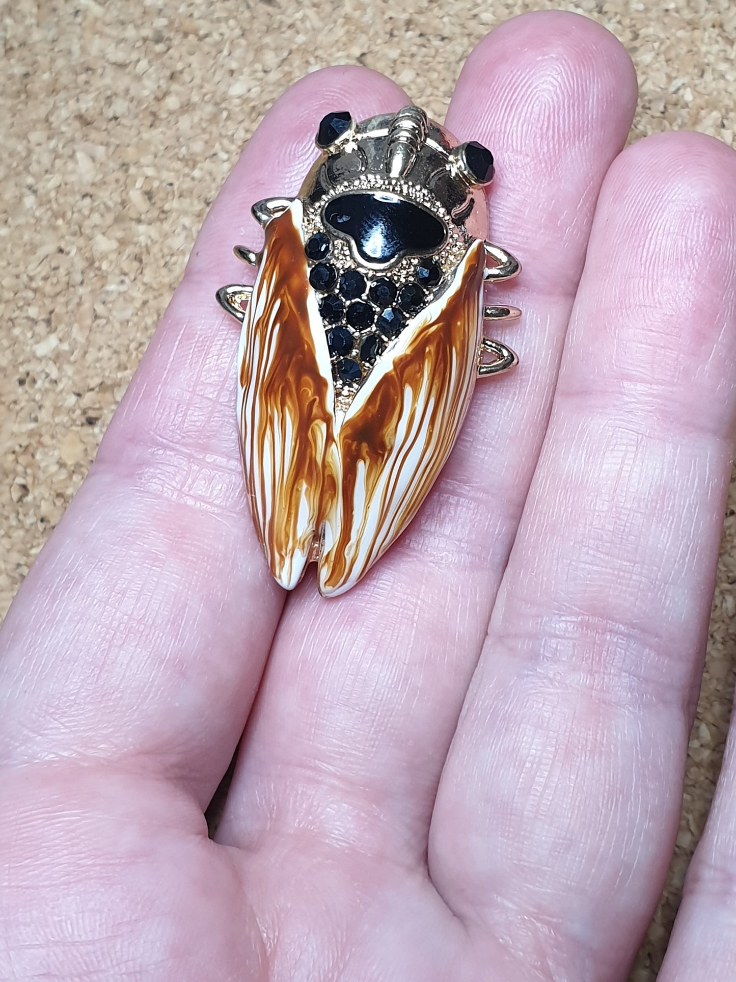 Cicada Brooch - Brown