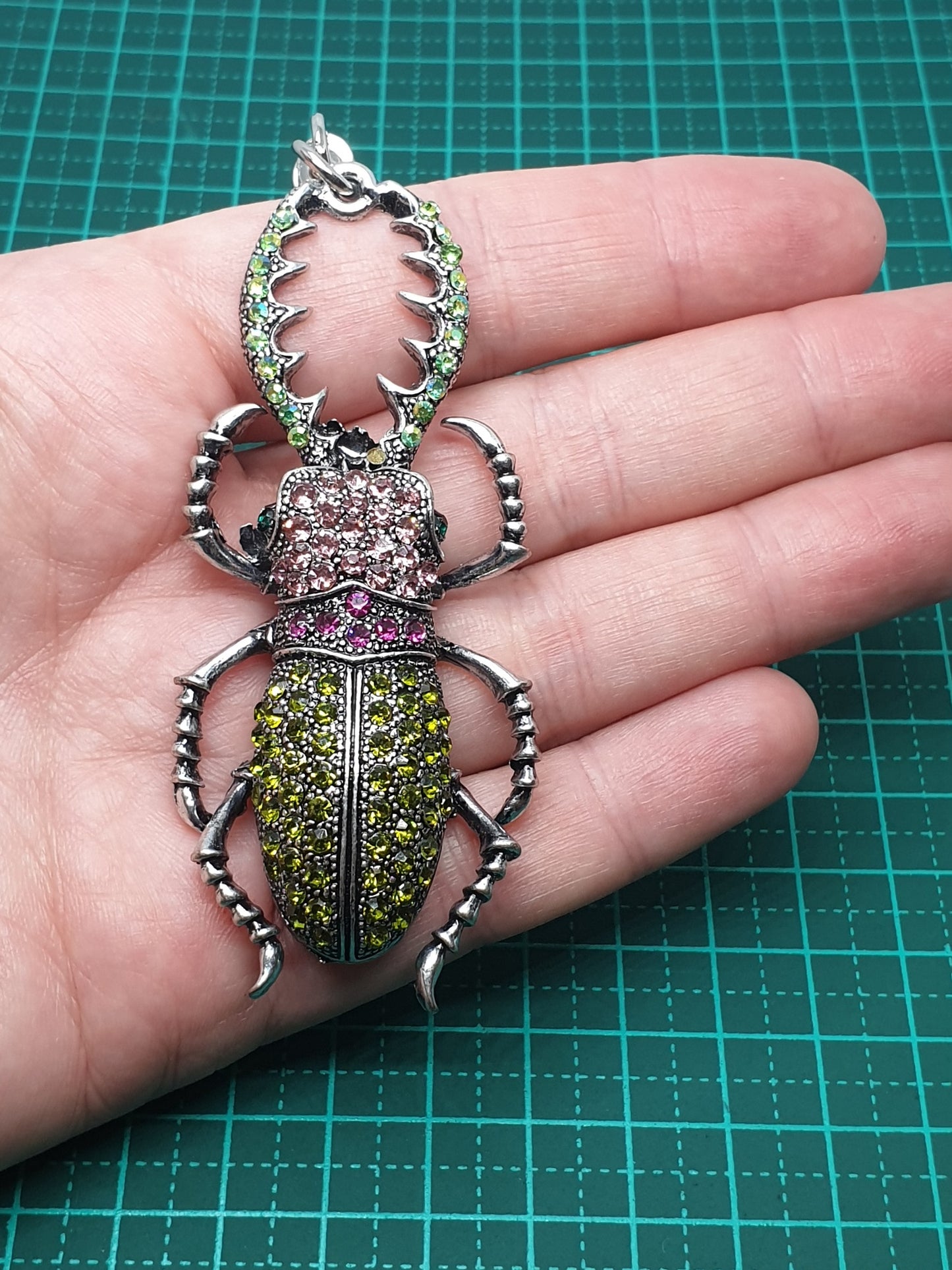 Stag Beetle Keyring - Green