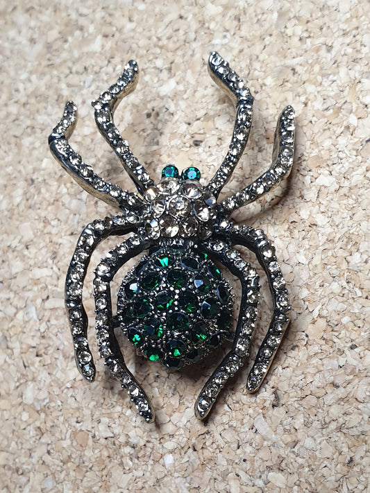 Spider Brooch - Green Bright