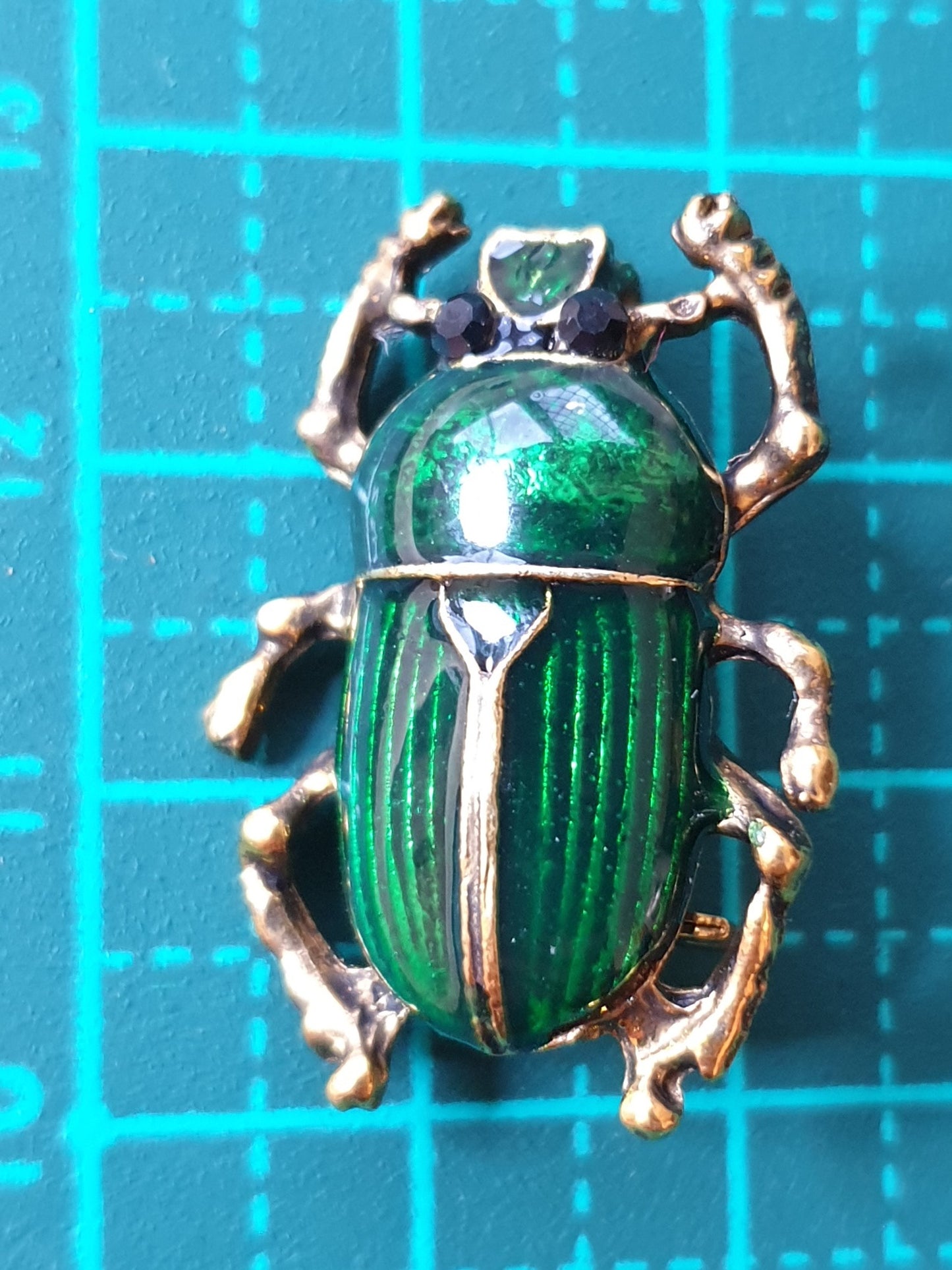 Dung Beetle Brooch - Green