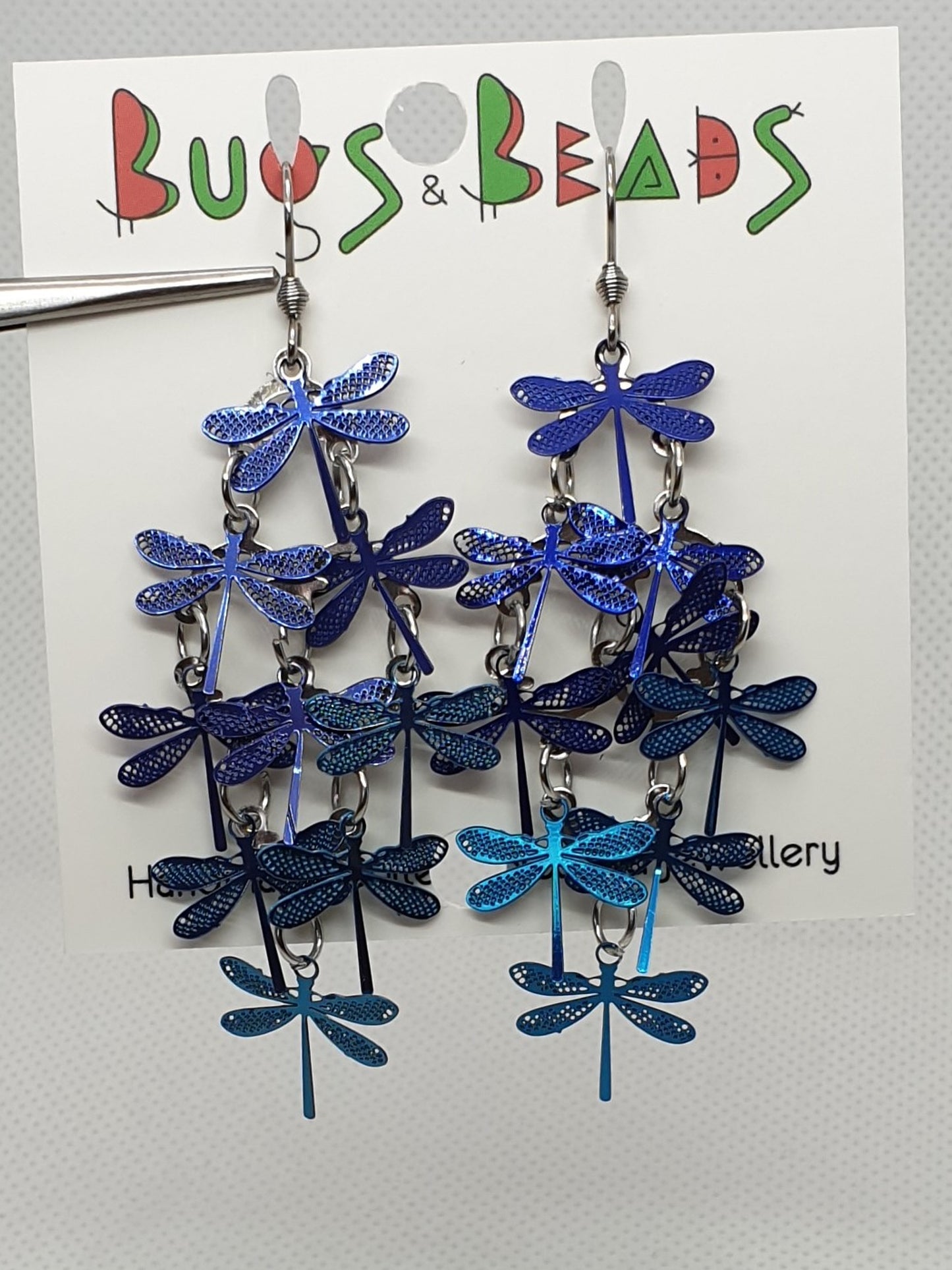 Blue Dragonflies dangle earrings