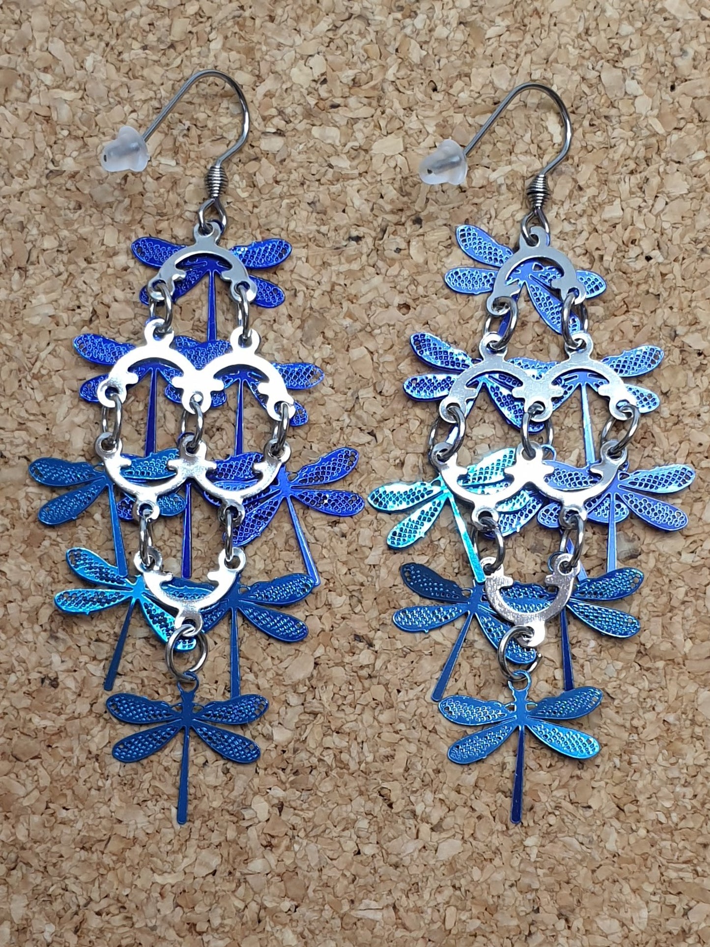 Blue Dragonflies dangle earrings