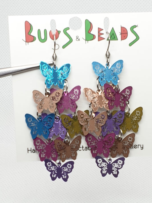 Mixed Butterflies dangle earrings