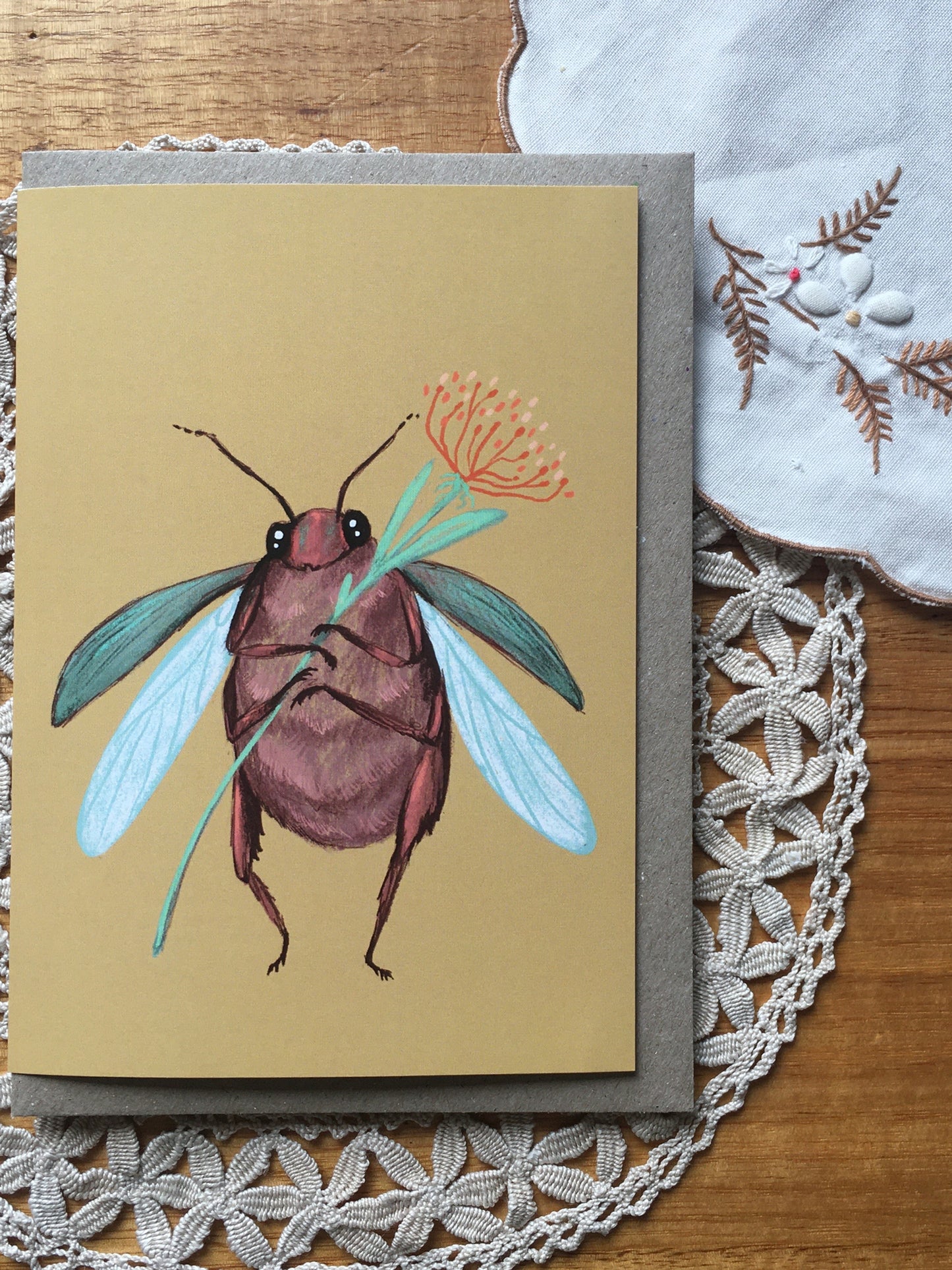 Cute Beetle Greeting Card