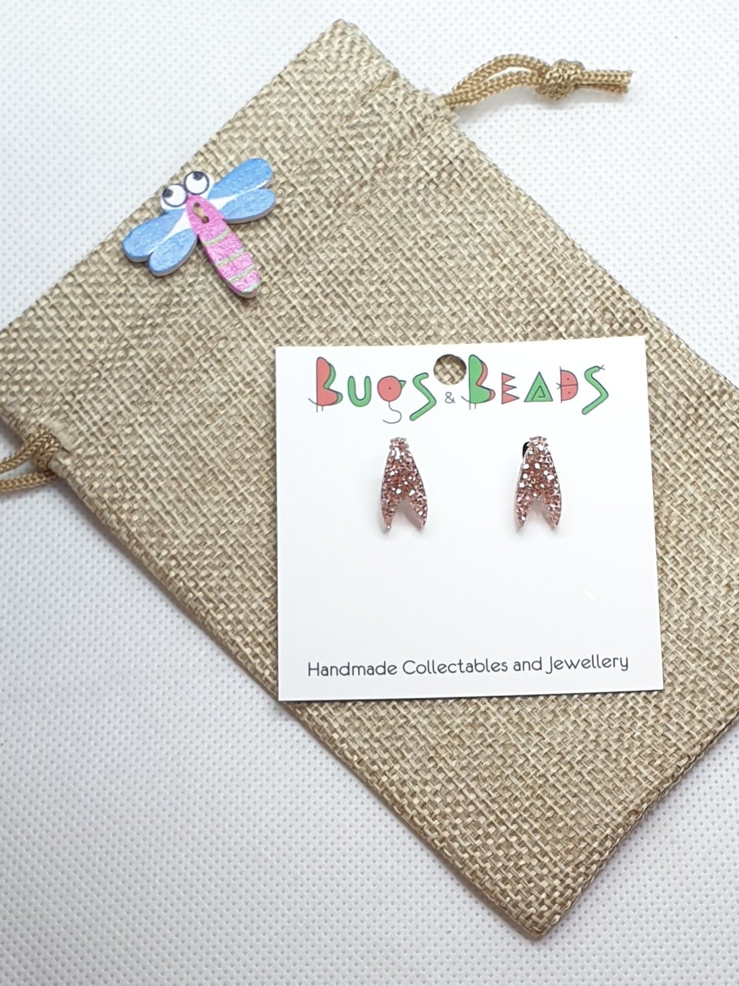 Tiny Moth studs acrylic earrings