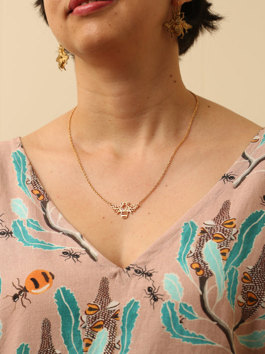 Bee Necklace - Golden