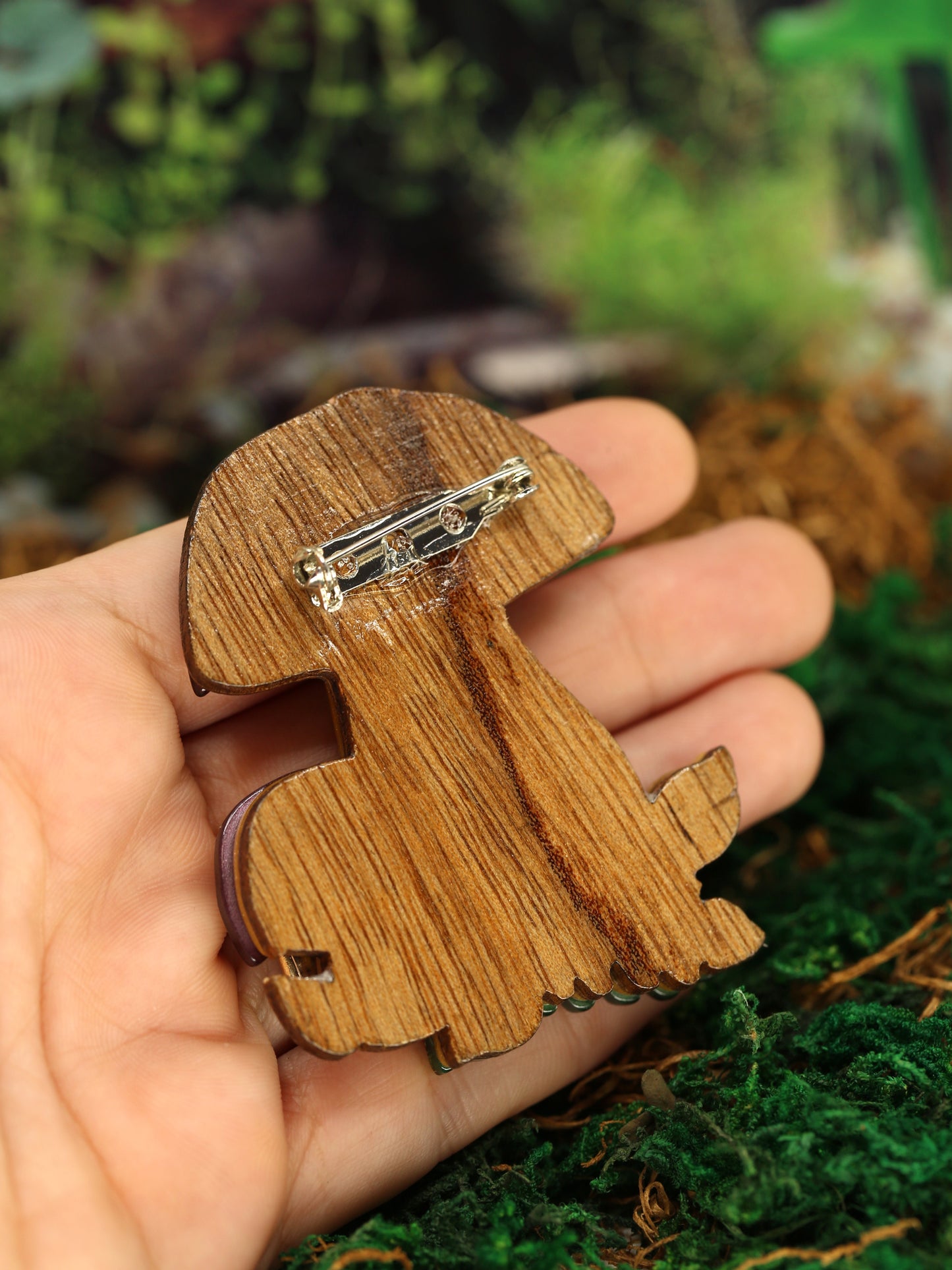 Purple Bolete Mushroom Brooch