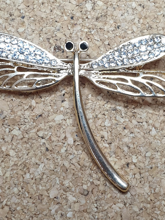 Dragonfly Brooch - Golden