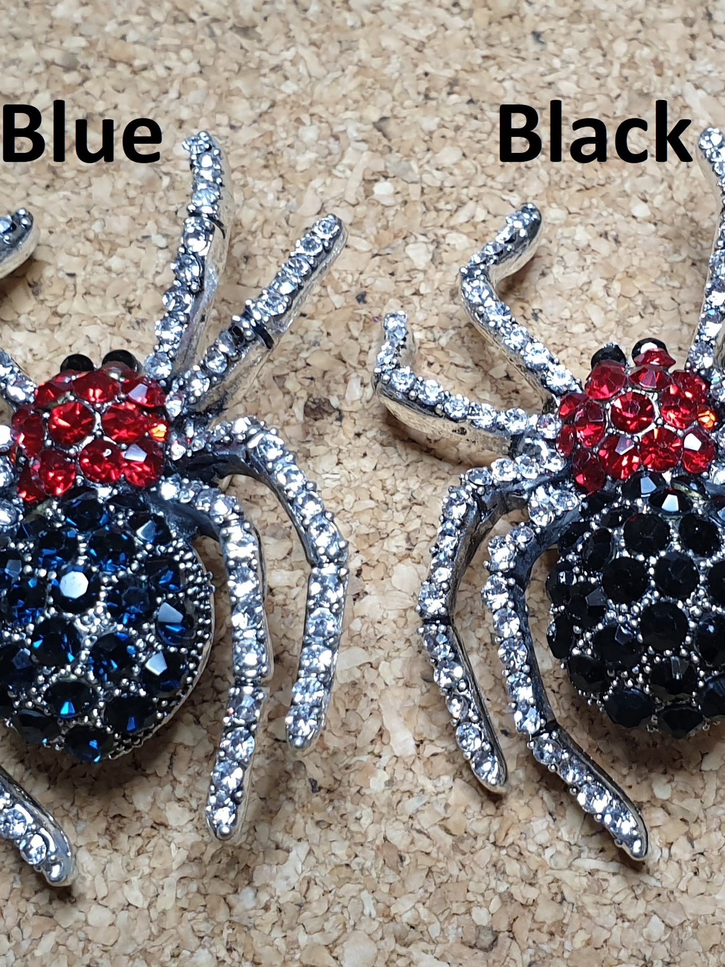 Spider Brooch - Black & Red