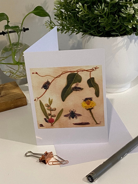 Australian Native Bees Greeting Card