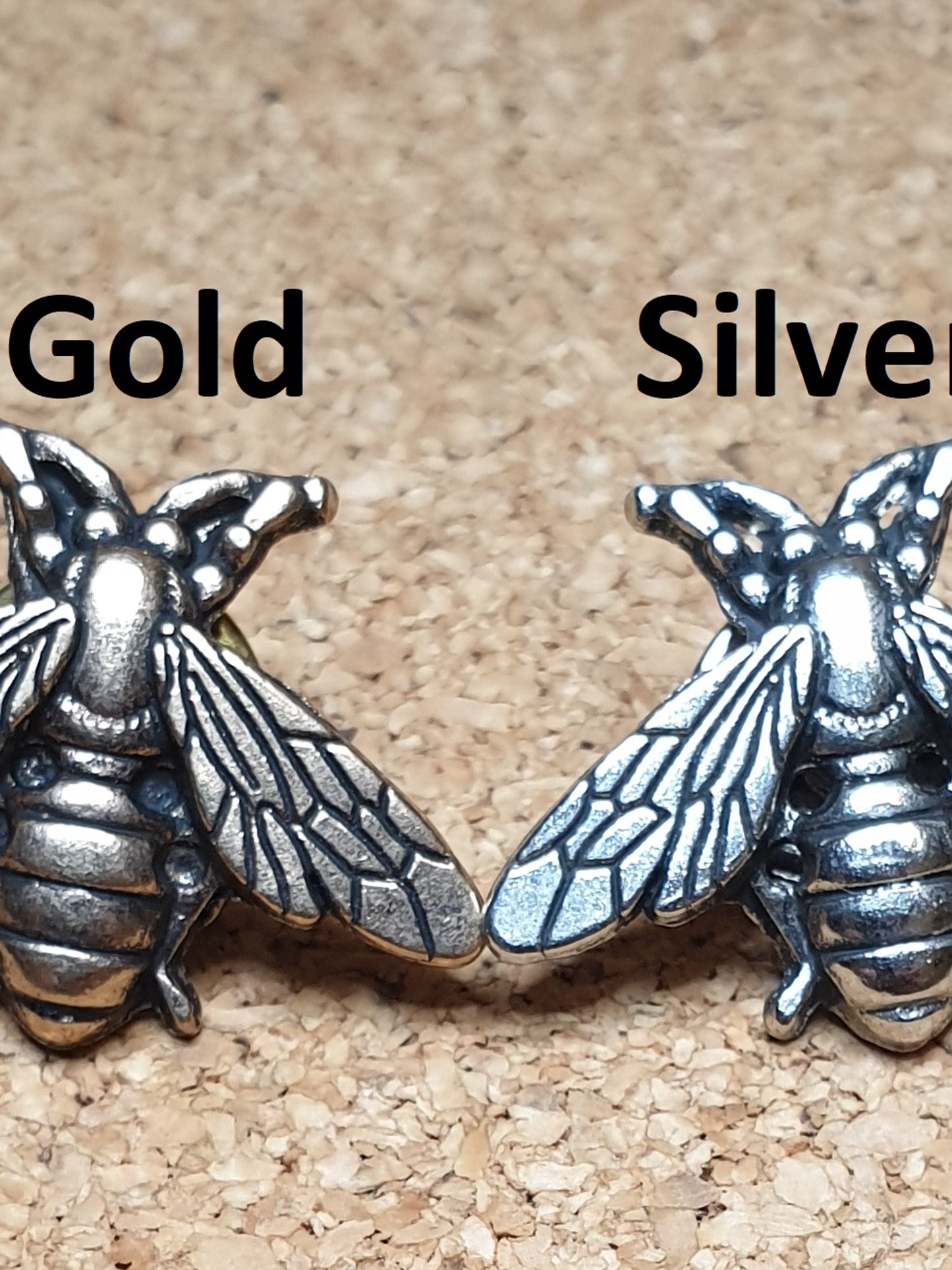 2 Wasp Brooches - Gold and Silver Small