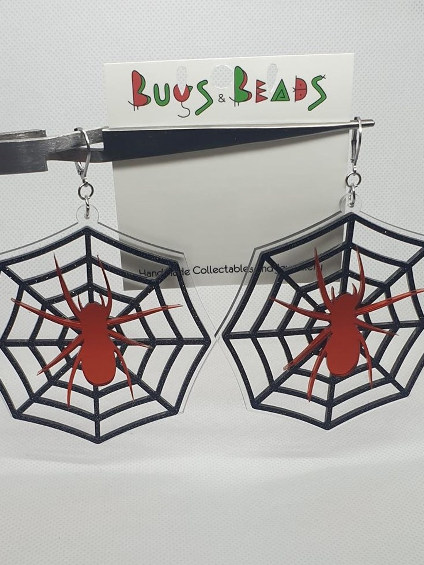 Spiderweb large acrylic earrings
