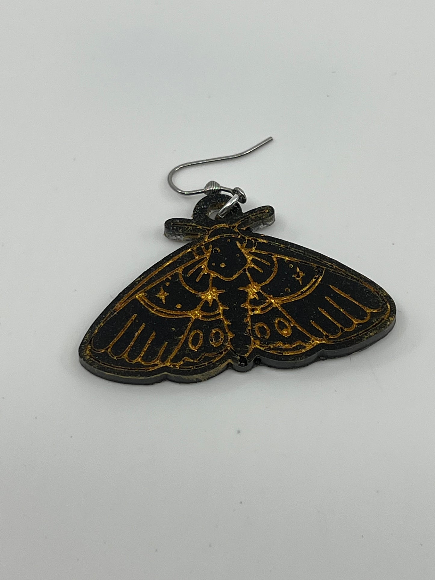 Resin Moth dangle earrings