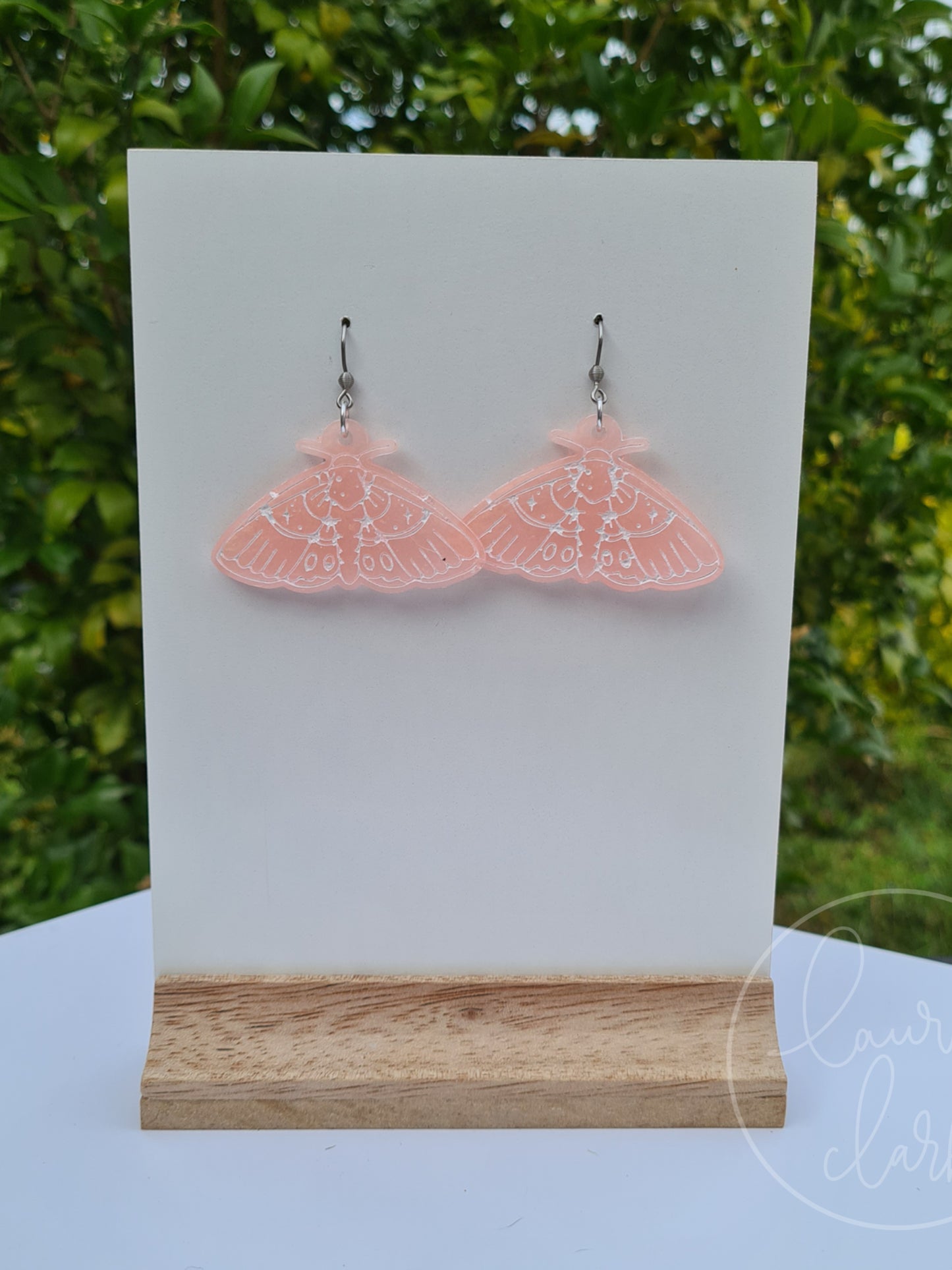 Resin Moth dangle earrings