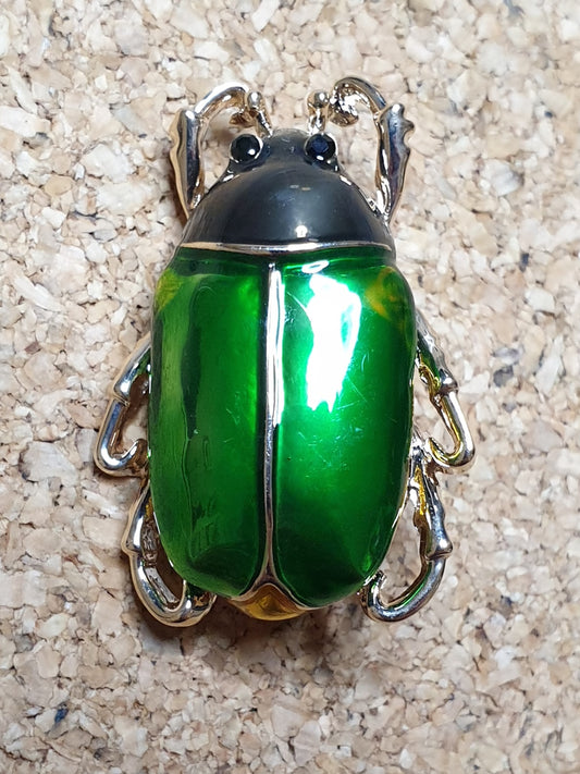 June Beetle Fashion Brooch - Green