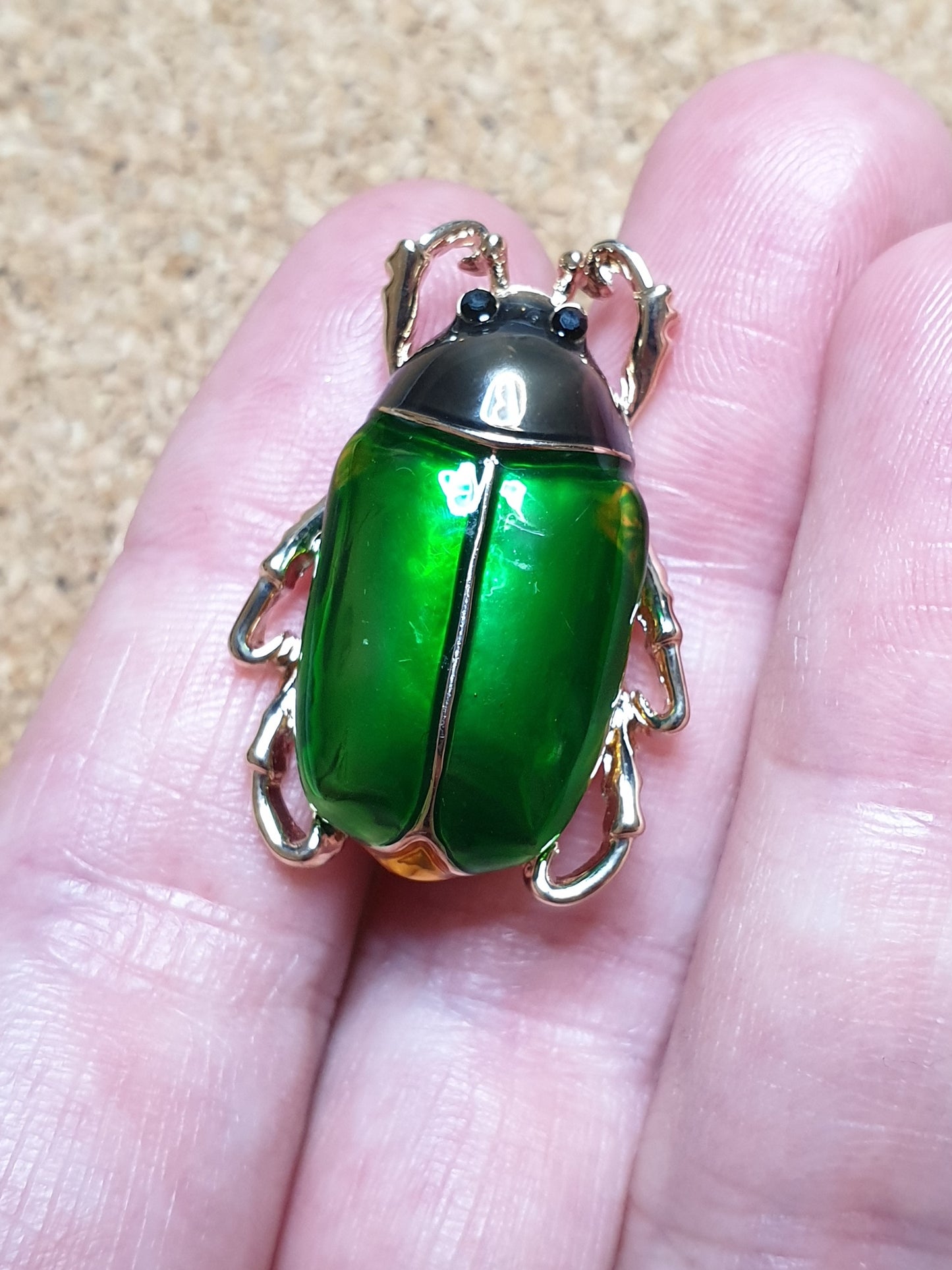 June Beetle Fashion Brooch - Green