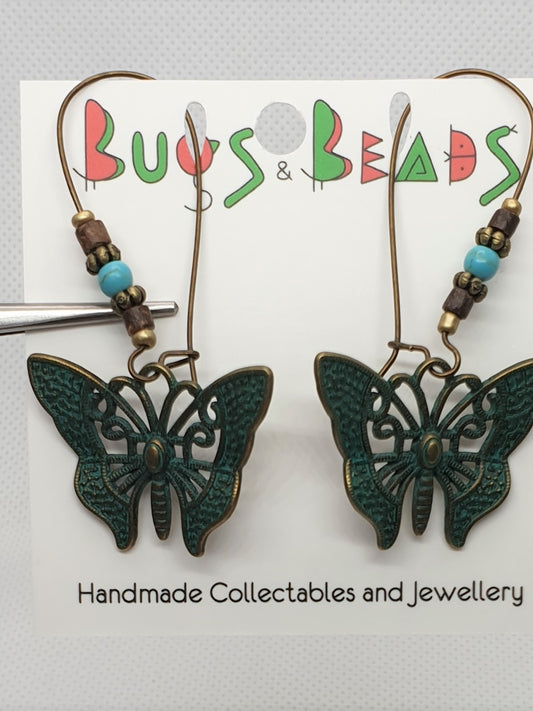 Vintage antique Butterfly danglers earrings