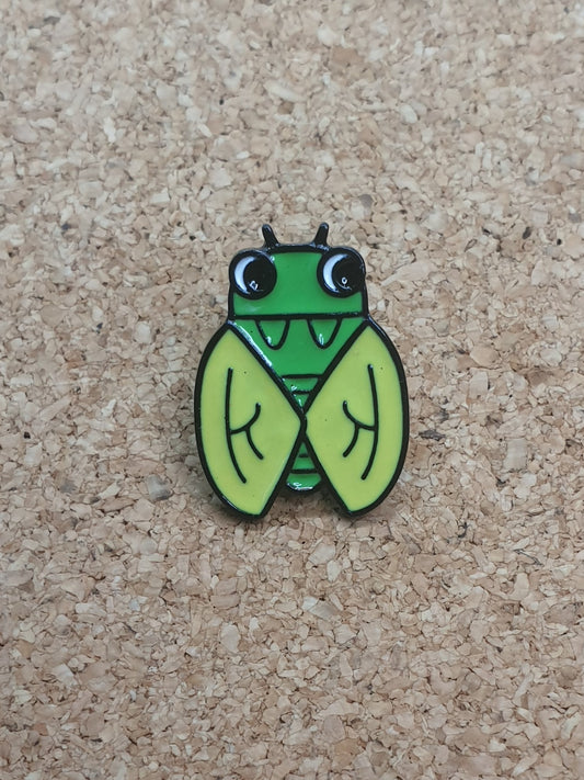 Cicada cartoon pin