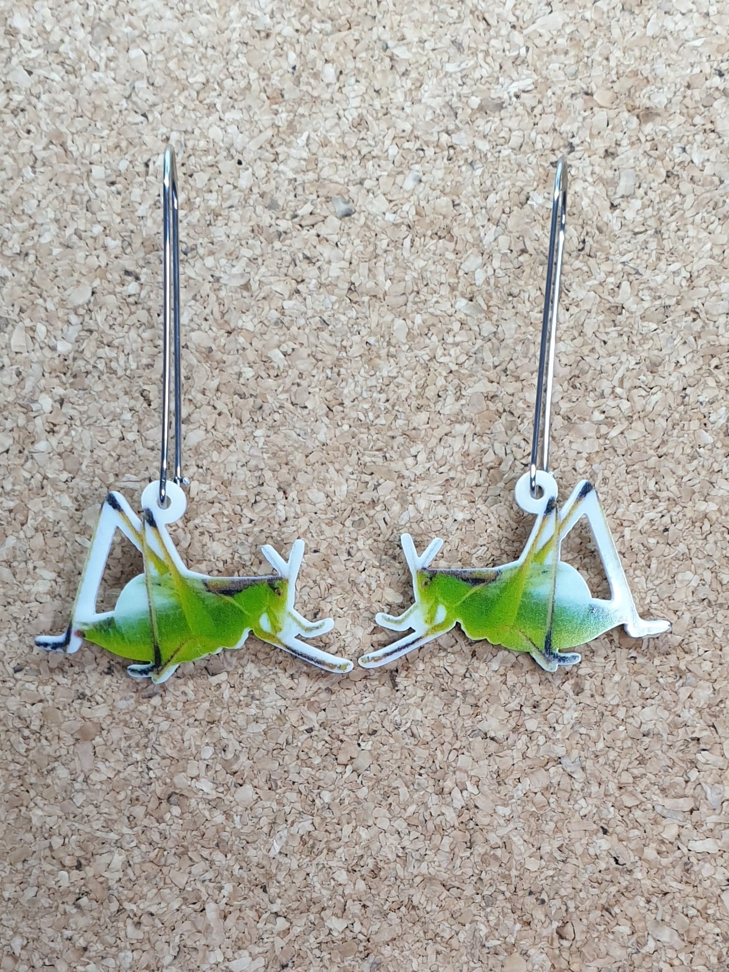 Katydid acrylic earrings
