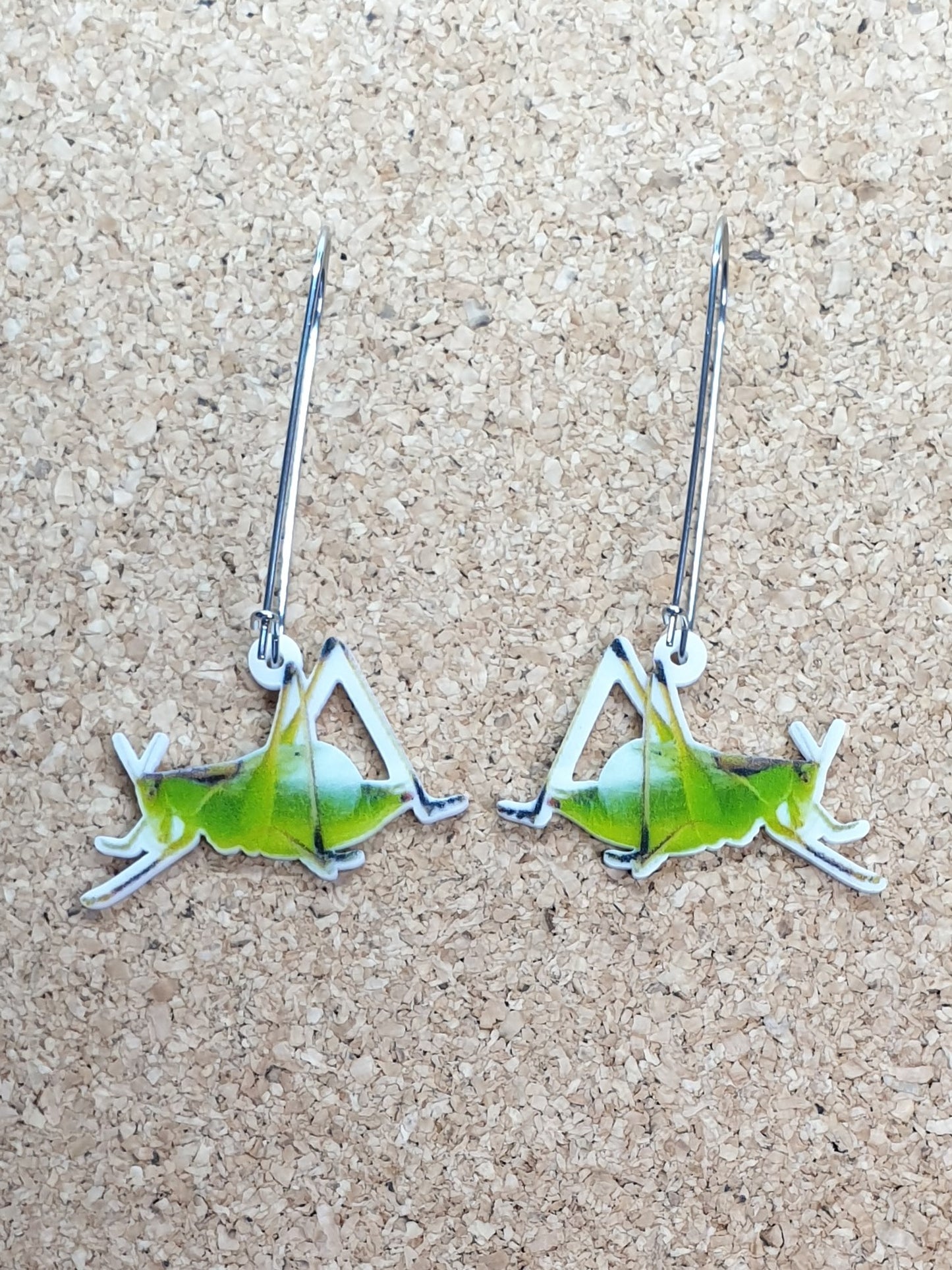 Katydid acrylic earrings