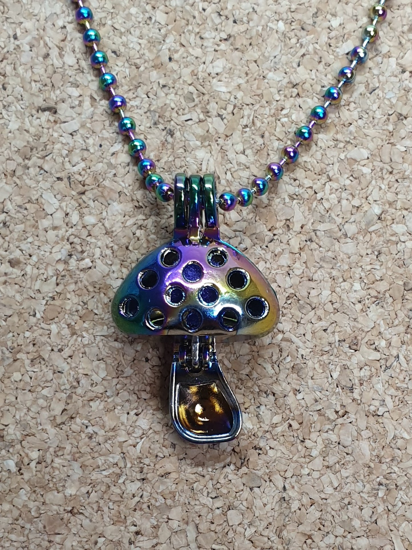 Mushroom keepsafe necklace - Stainless Steel