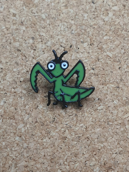 Praying Mantis cartoon pin