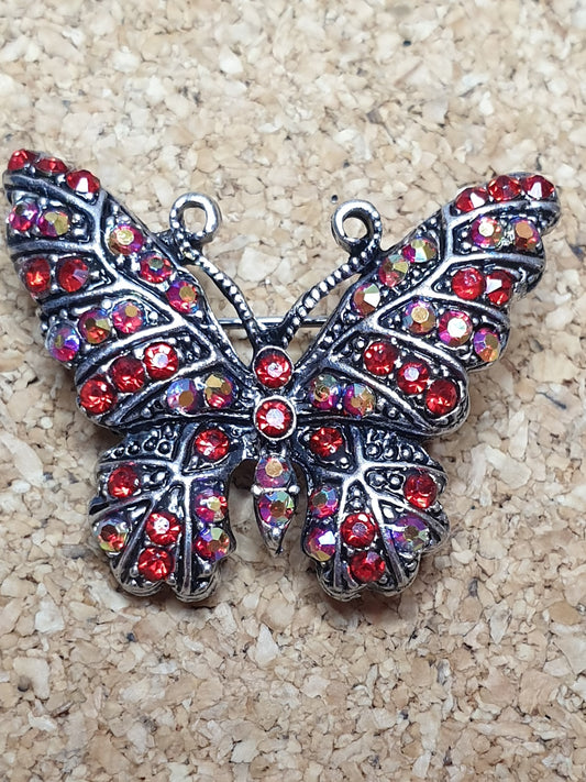 Butterfly Brooch - Red