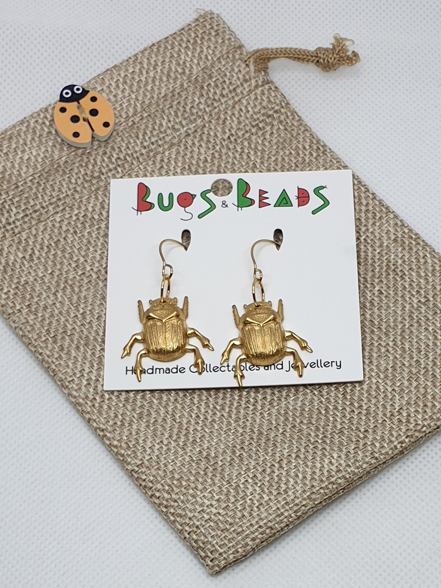 Dung Beetles on short hooks - Brass & Stainless Steel